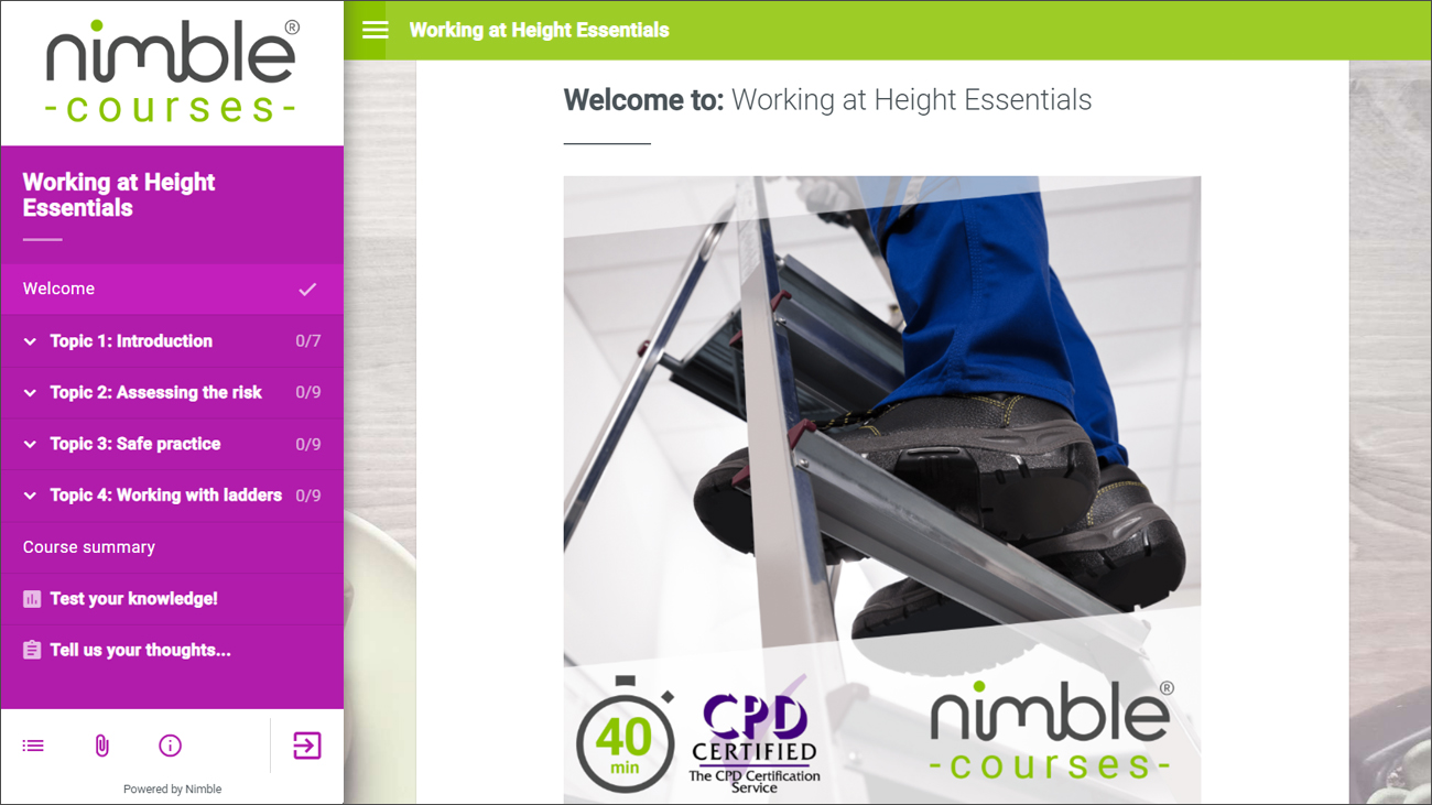 Nimble Course: Working at Height Essentials