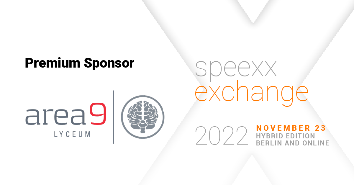 Area9 Lyceum is the Premium Sponsor for Speexx Exchange 2022