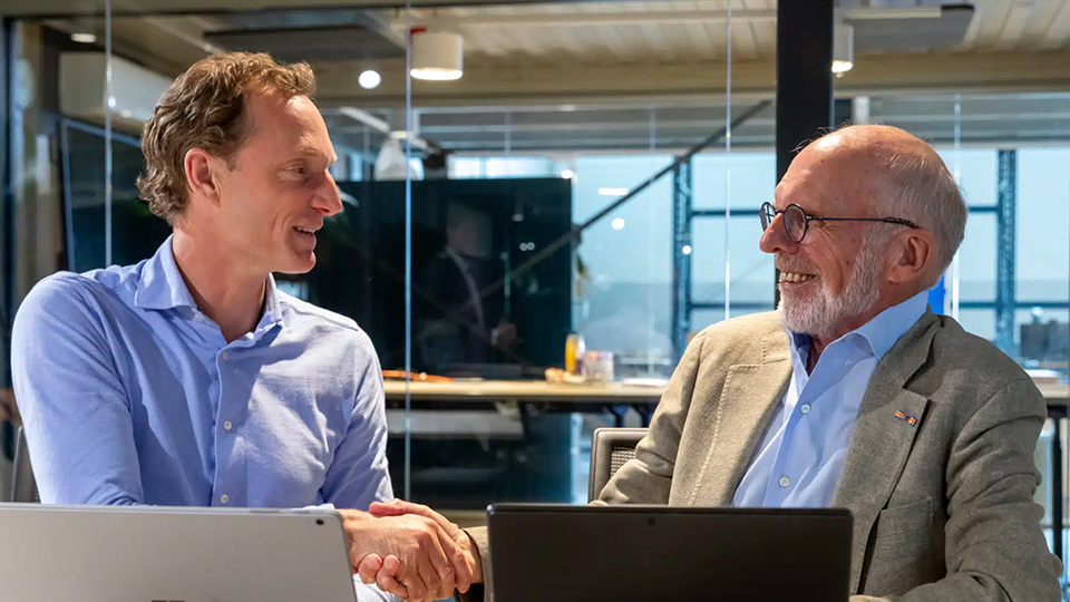 Tjalko Reedijk, Managing Partner at Pindustry and Henk van den Berg, cofounder and former shareholder of VSTEP